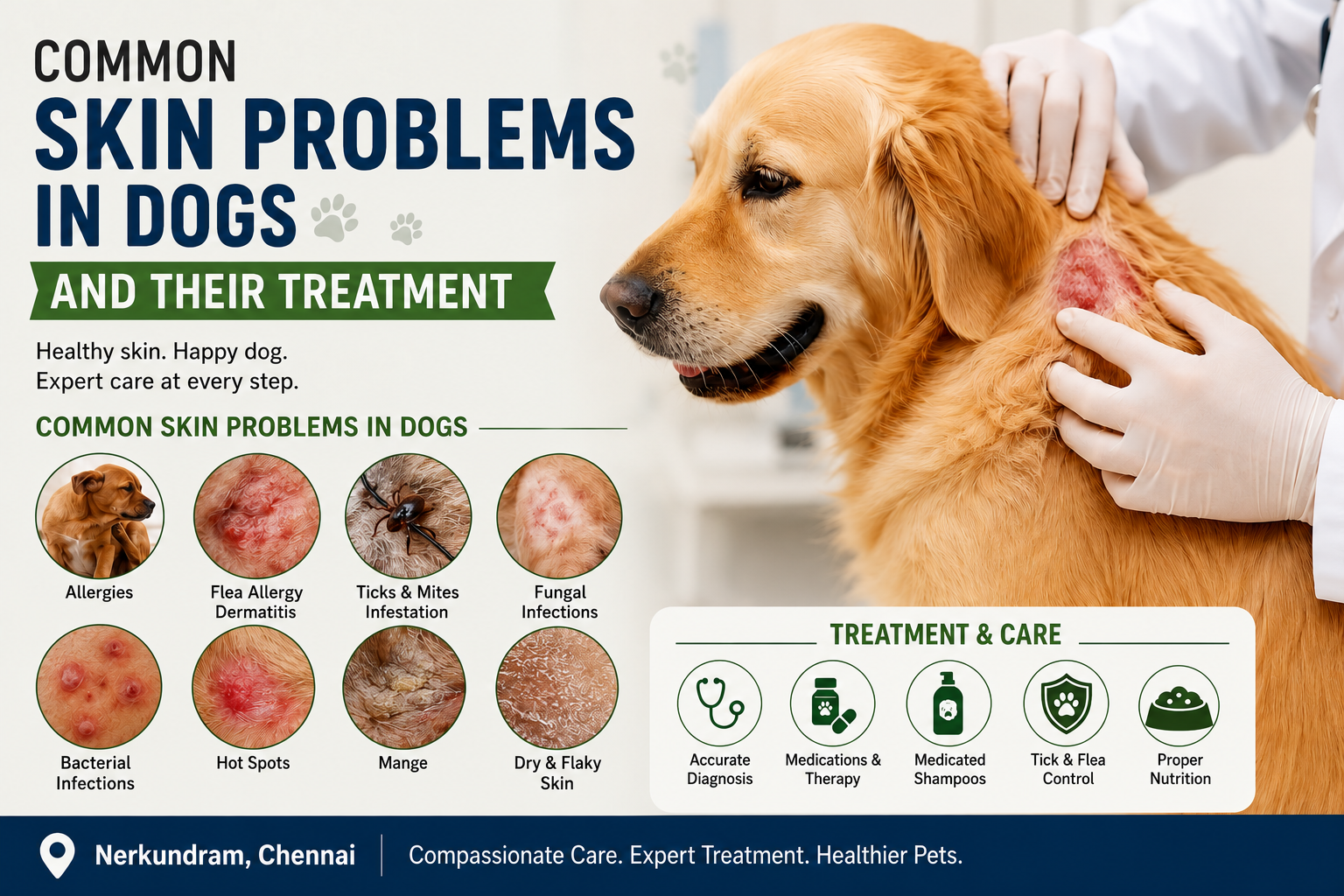 Common Skin Problems in Dogs and Their Treatment: A Complete Guide for Pet Owners in Chennai
